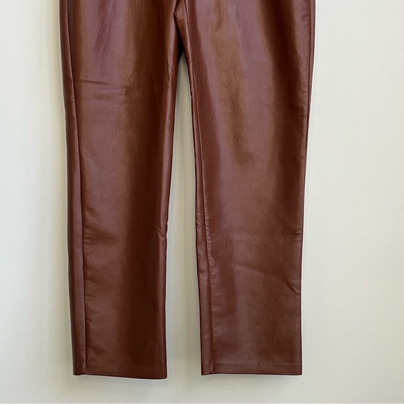 Aritzia Wilfred The Melina Vegan High Waisted Faux Leather Pant 16 Straight Leg - Picture 6 of 13